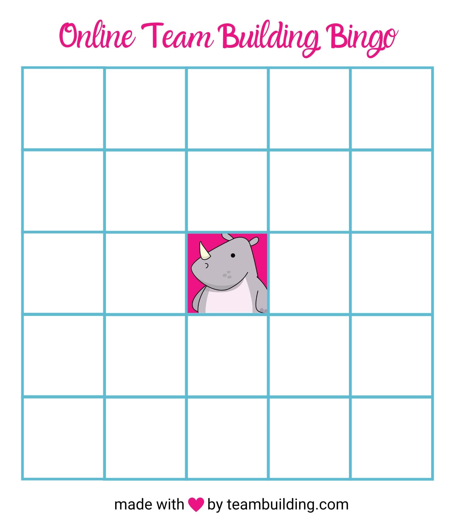 Online Team Building Bingo template