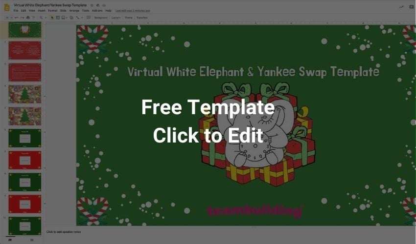 Virtual white elephant template